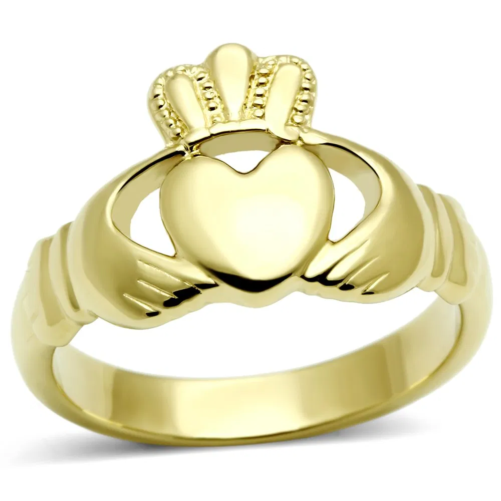 TK160G - IP Gold(Ion Plating) Stainless Steel Ring with No Stone - Grocery