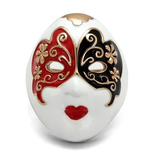 TK2142 - IP Rose Gold(Ion Plating) Stainless Steel Ring with Epoxy in Multi Color - Grocery