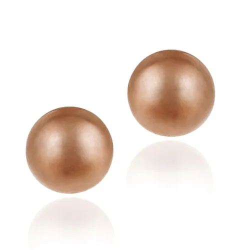 18K Rose Gold over Sterling Silver 10mm Ball Stud Earrings - Grocery