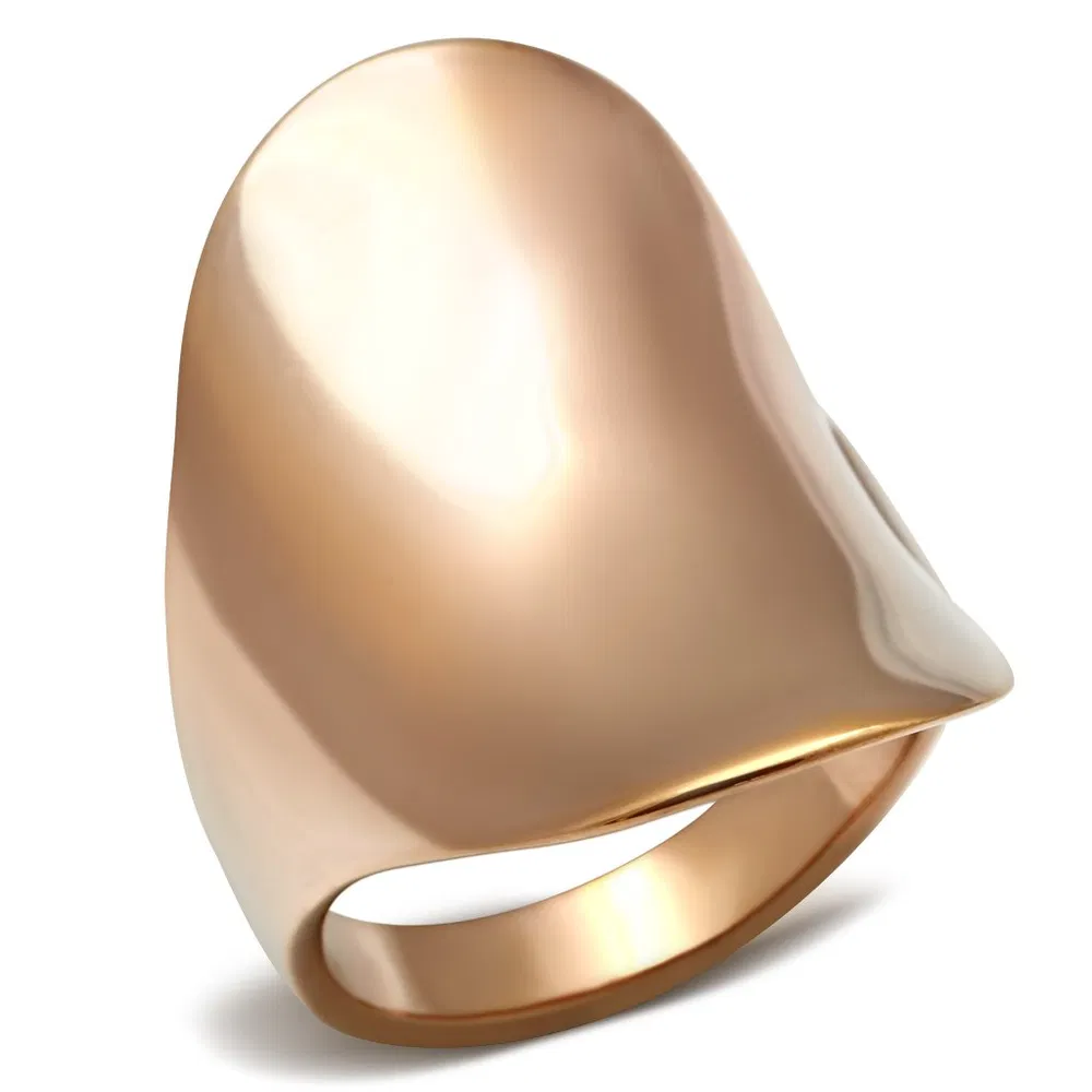 GL207 - IP Rose Gold(Ion Plating) Brass Ring with No Stone - Grocery