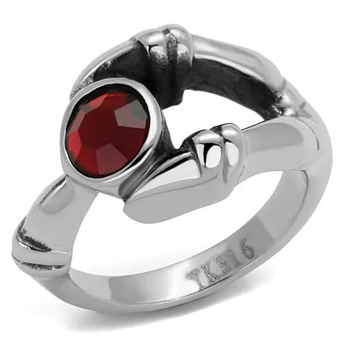 TK1970 - High polished (no plating) Stainless Steel Ring with Top Grade Crystal in Siam - Grocery