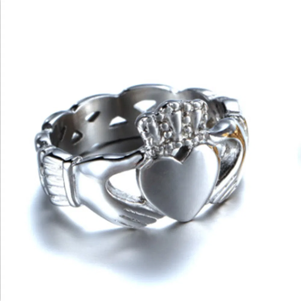 Women's Wide-brimmed Hollow-out Crown Love Heart-shaped Ring Fashion Ring - Grocery