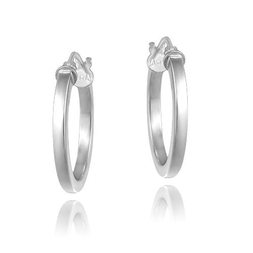 Sterling Silver 20mm Polished Round Hoop Earrings - Grocery
