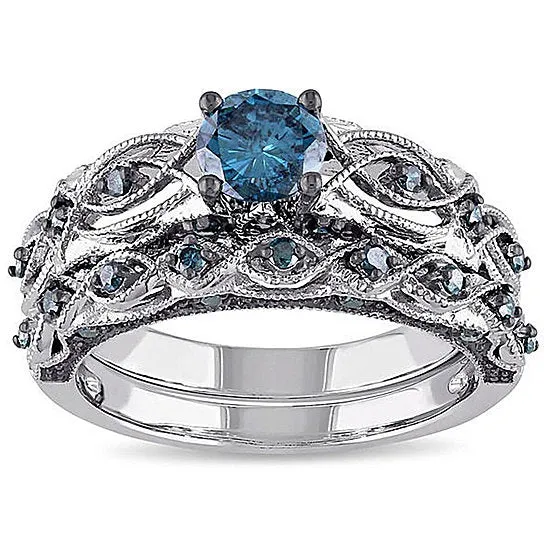 Oceanika Sapphire Crystal Filigree Ring With Band - Grocery