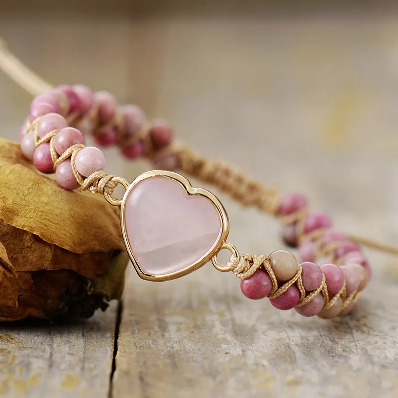 Double Natural Stone Hand-woven Bracelet With Adjustable Strings - Grocery