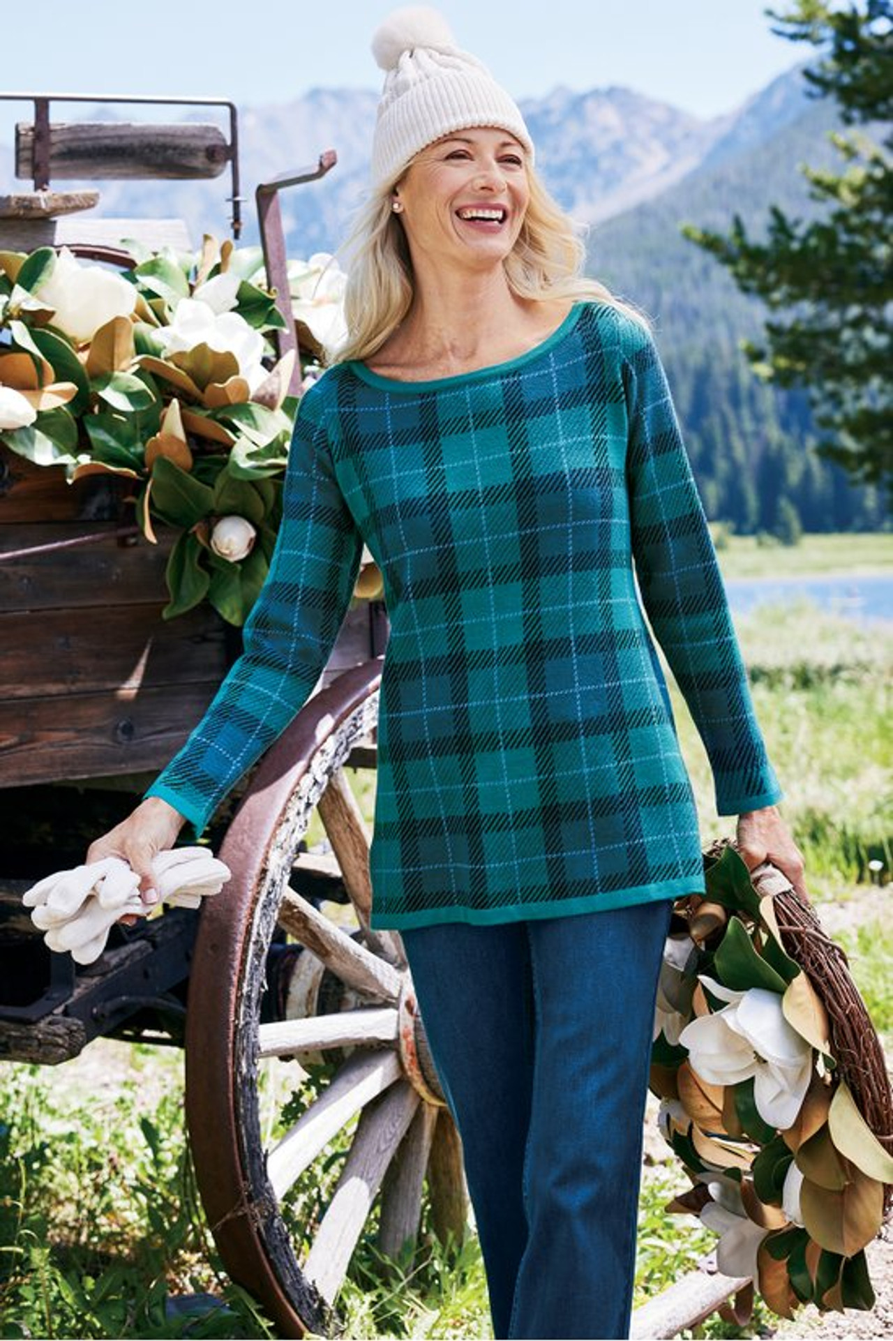 Janece Plaid Sweater Tunic - Soft Surroundings Outlet
