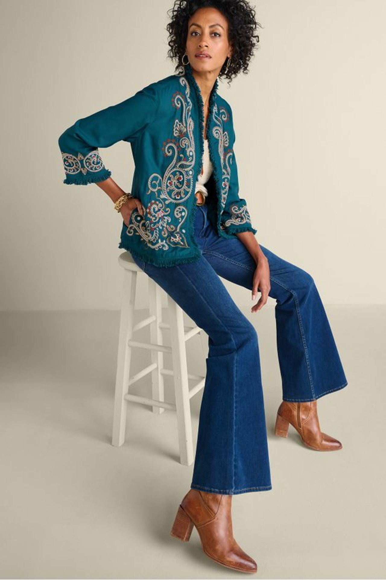 Kiruna Embroidered Jacket - Soft Surroundings Outlet