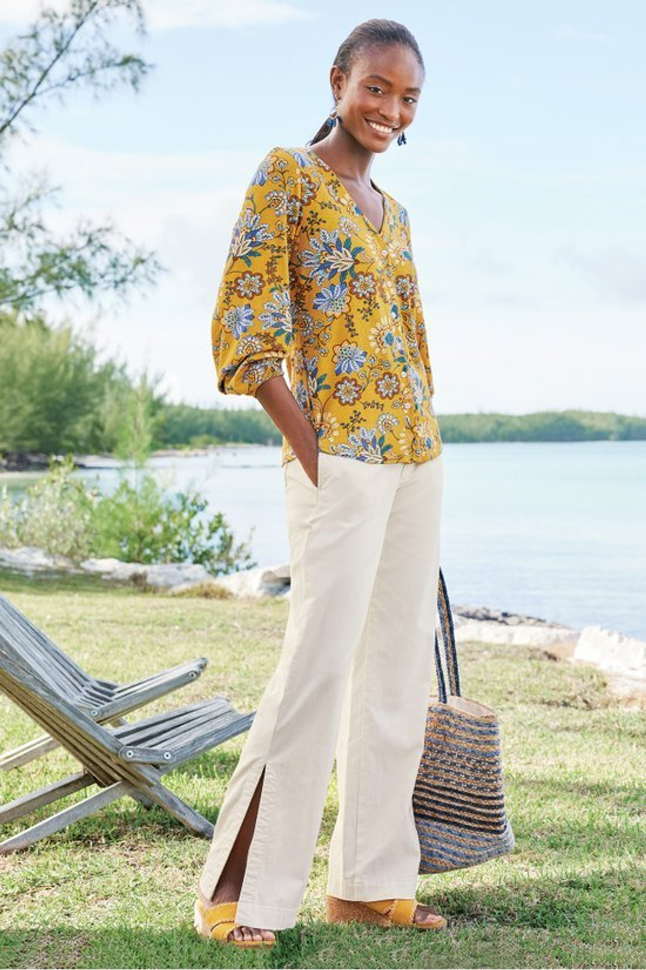 Lorna Button Front Top - Soft Surroundings Outlet