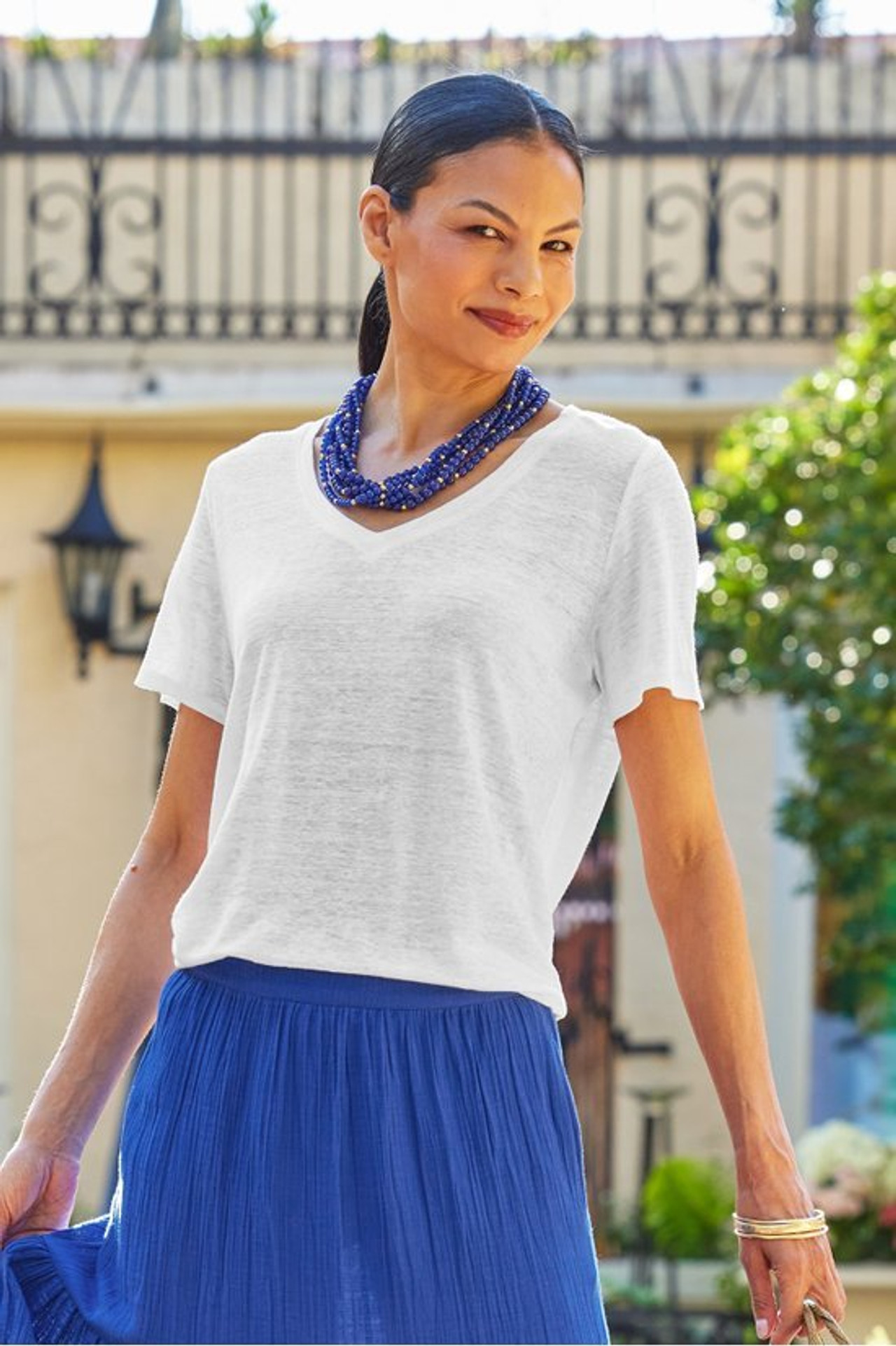 Aubrey Linen Slub Tee - Soft Surroundings Outlet