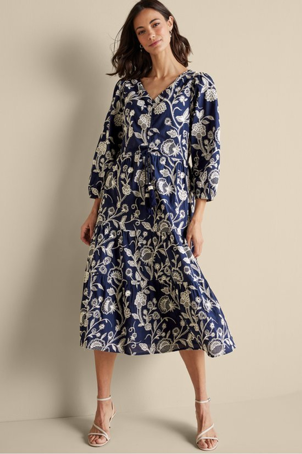 Tilda Embroidered Midi Dress - Soft Surroundings Outlet