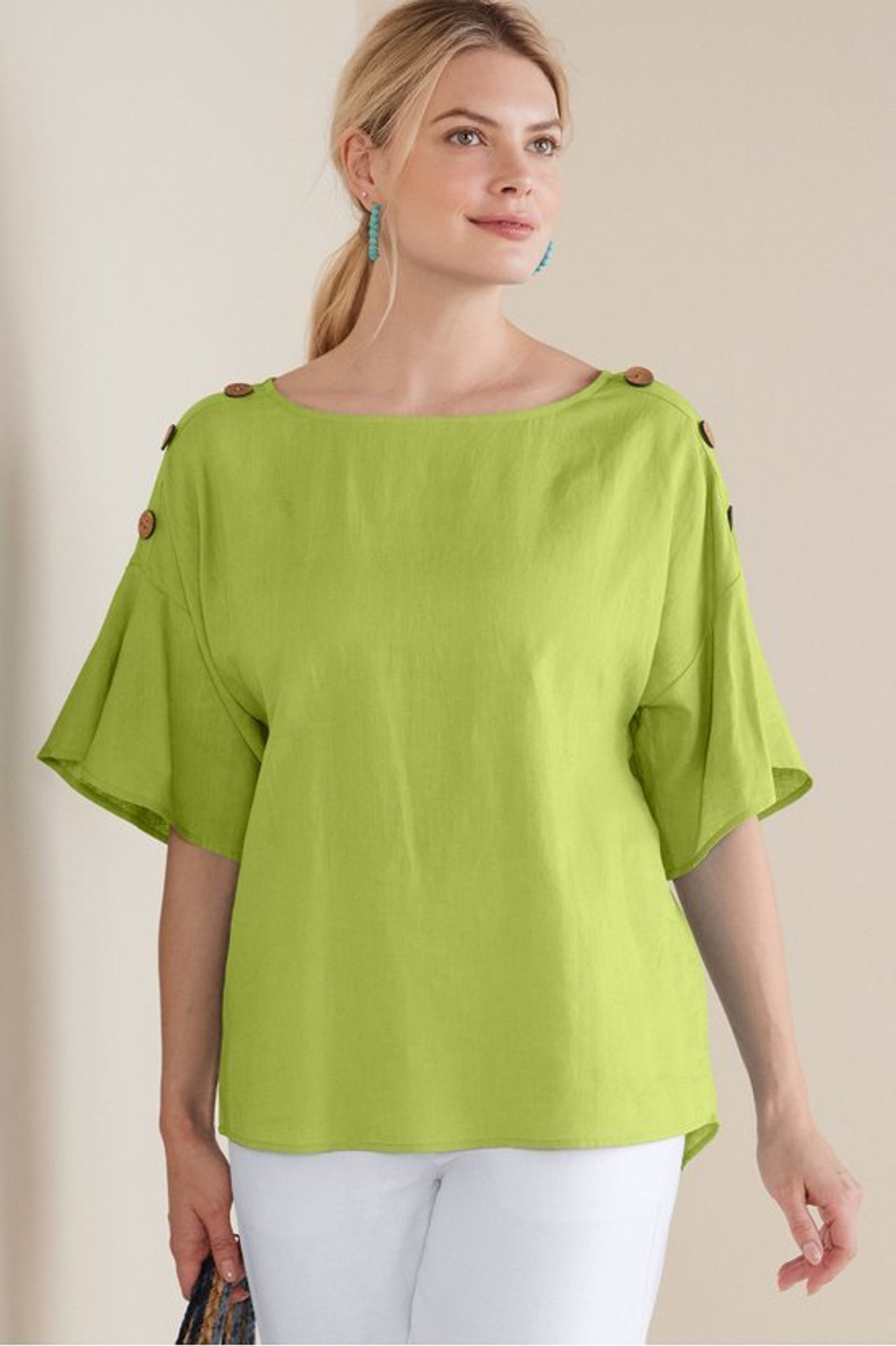 Andrea Linen Blend Pullover - Soft Surroundings Outlet