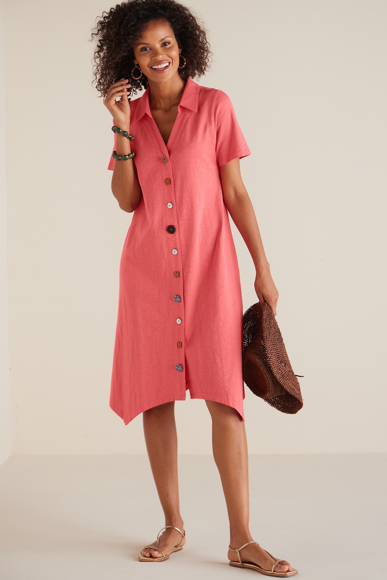 Danielle Button Dress - Soft Surroundings Outlet