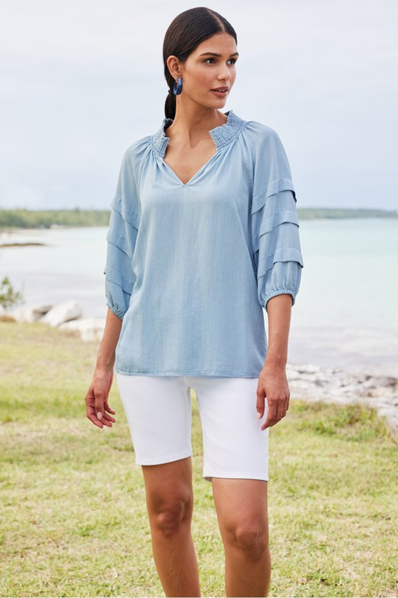 Ultimate Denim Slim Leg Shorts - Soft Surroundings Outlet