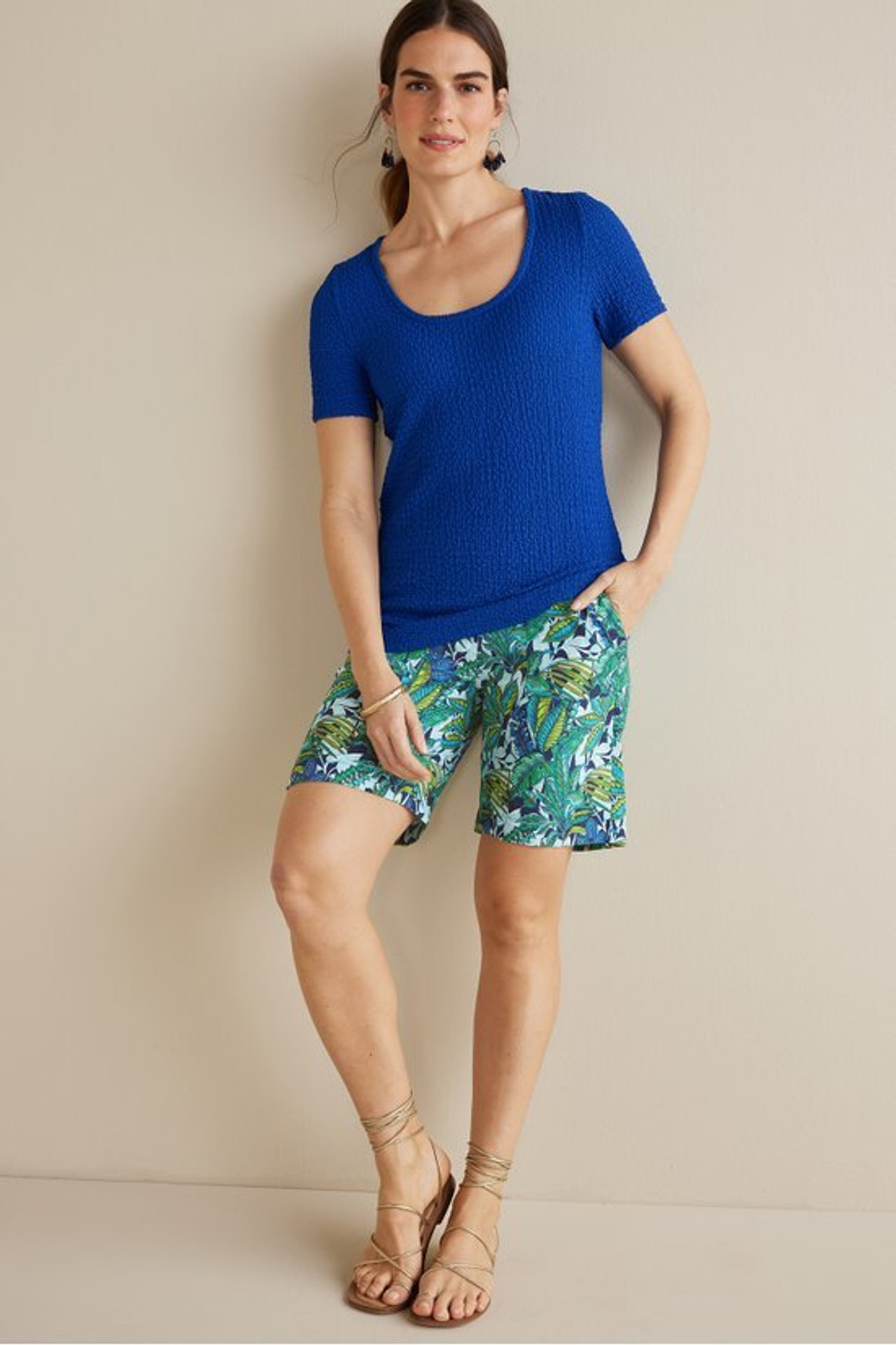 Flavia Linen Blend Shorts - Soft Surroundings Outlet