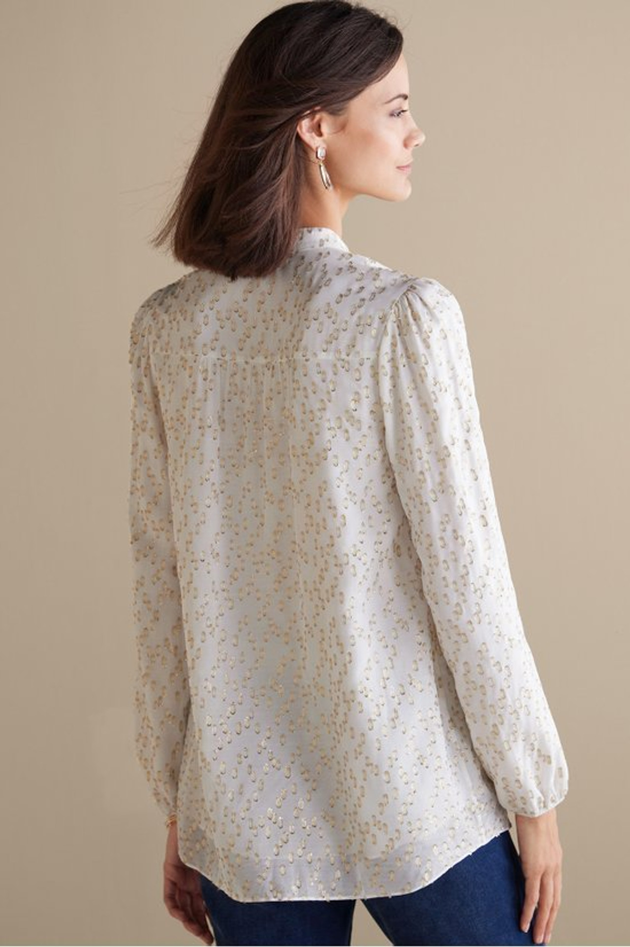 Mila Metallic Blouse - Soft Surroundings Outlet