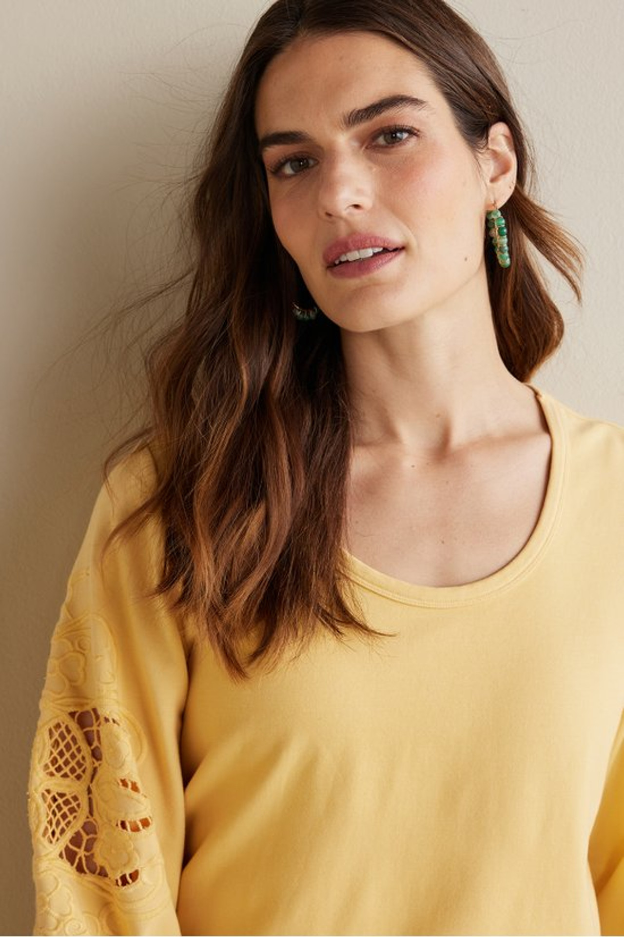 Charmaine Embroidered French Terry Top - Soft Surroundings Outlet