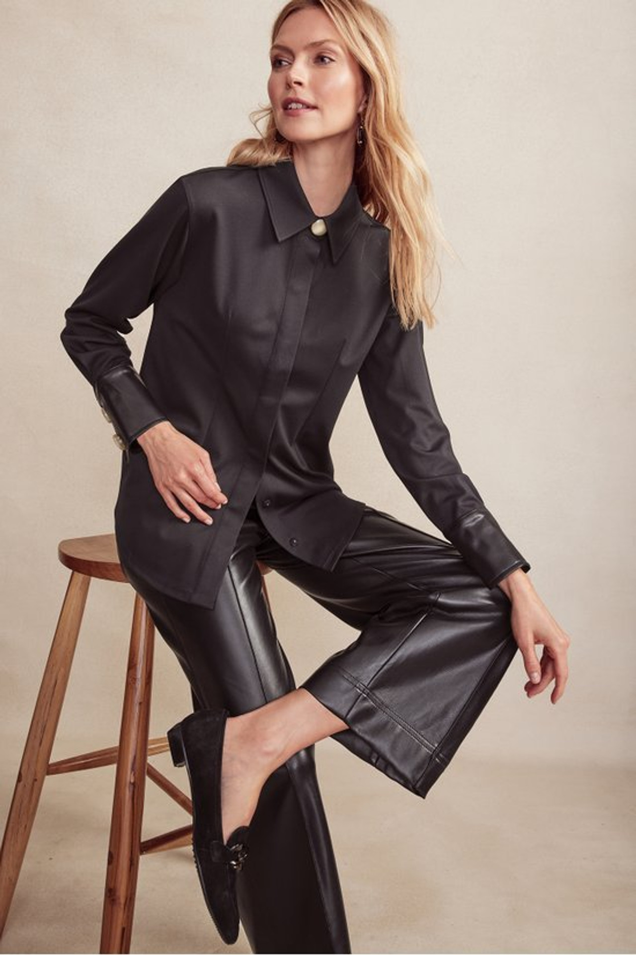 Mattea Faux Leather Cuff Tunic - Soft Surroundings Outlet