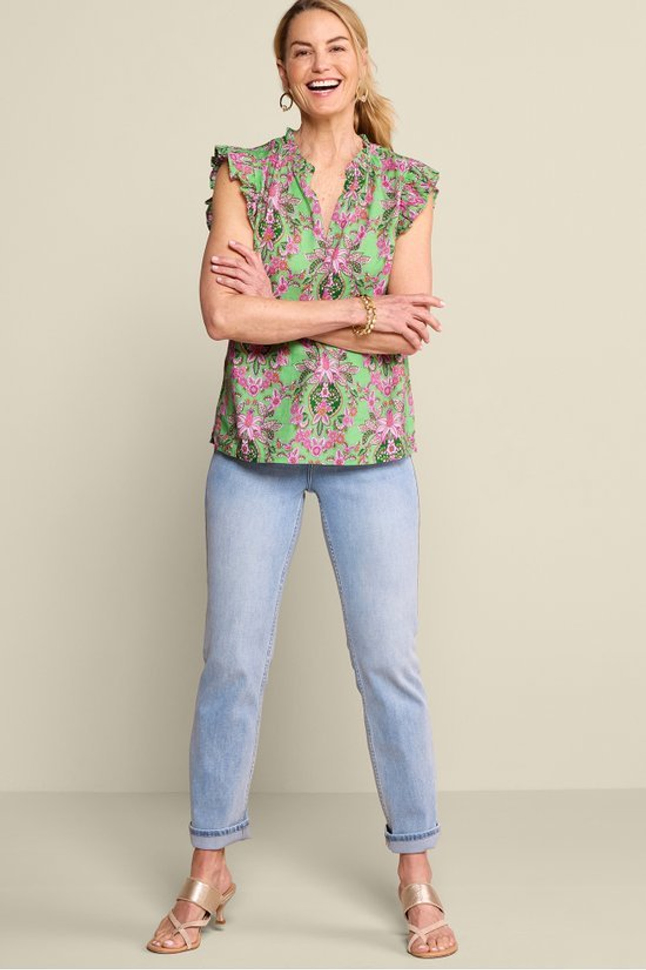 Paige Linen Blend Top - Soft Surroundings Outlet