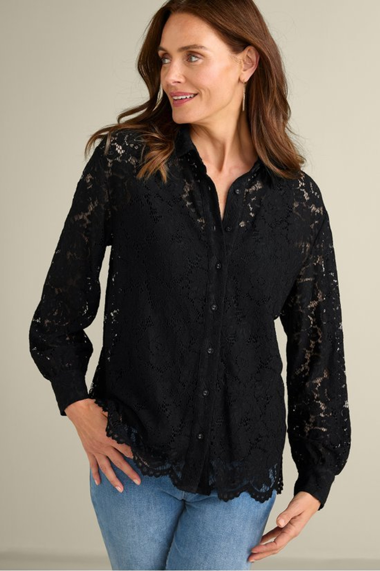 Lisa Lace Button Front - Soft Surroundings Outlet