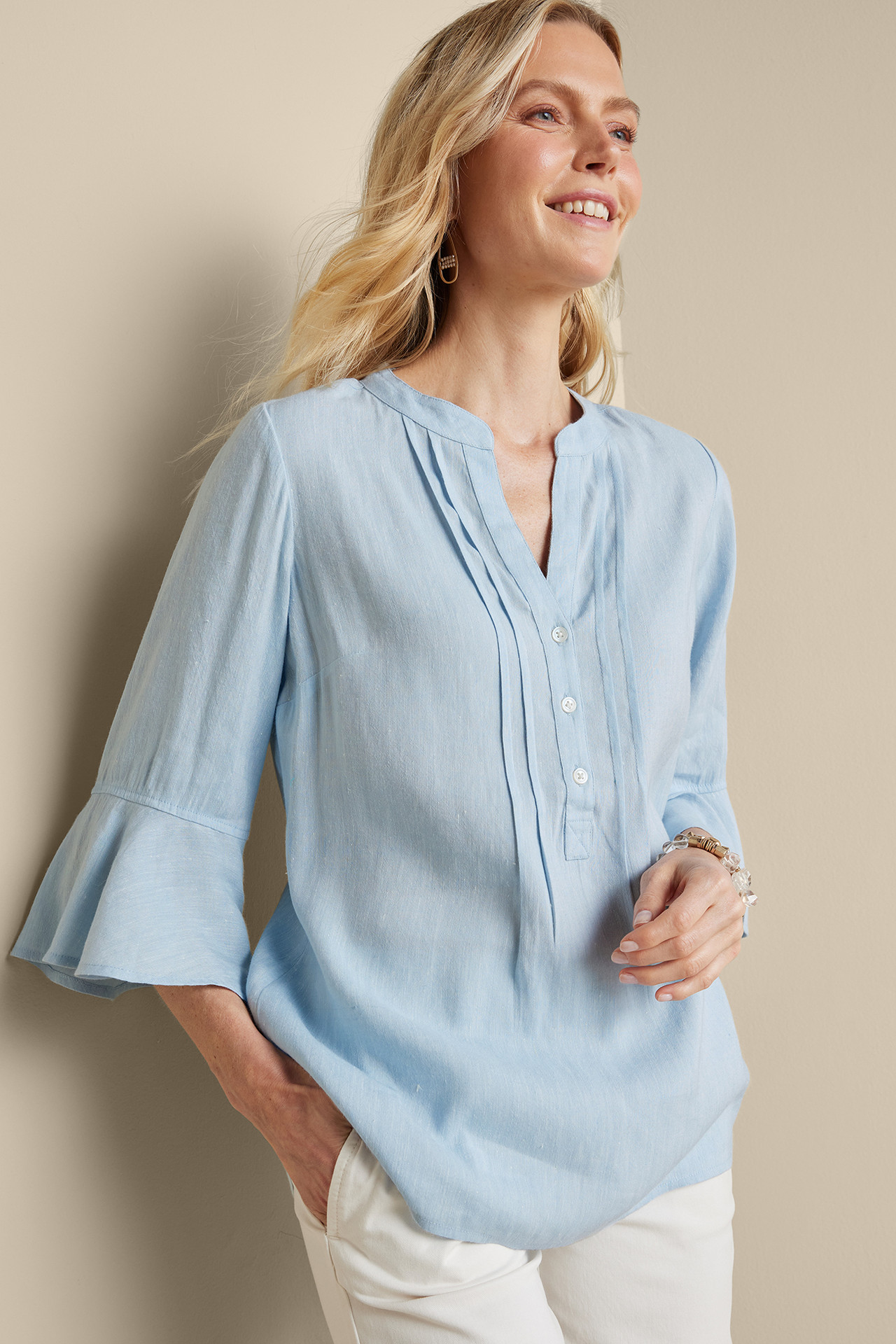 Raisa Linen Blend Top - Soft Surroundings Outlet