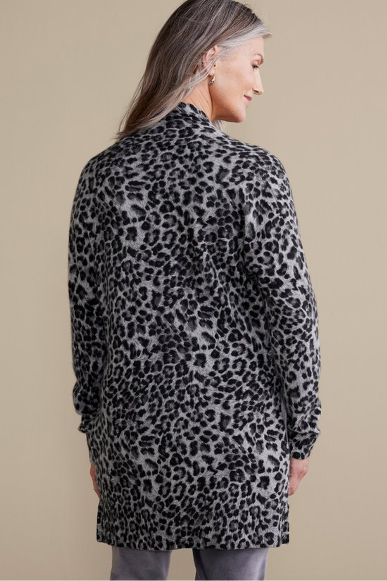 Sibyl Cashmere Printed Cardigan - Soft Surroundings Outlet