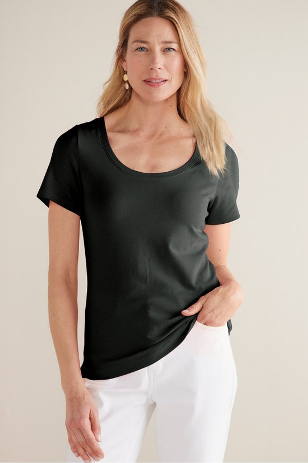 SoftEssential™ Supima® Short Sleeve Tee - Soft Surroundings Outlet