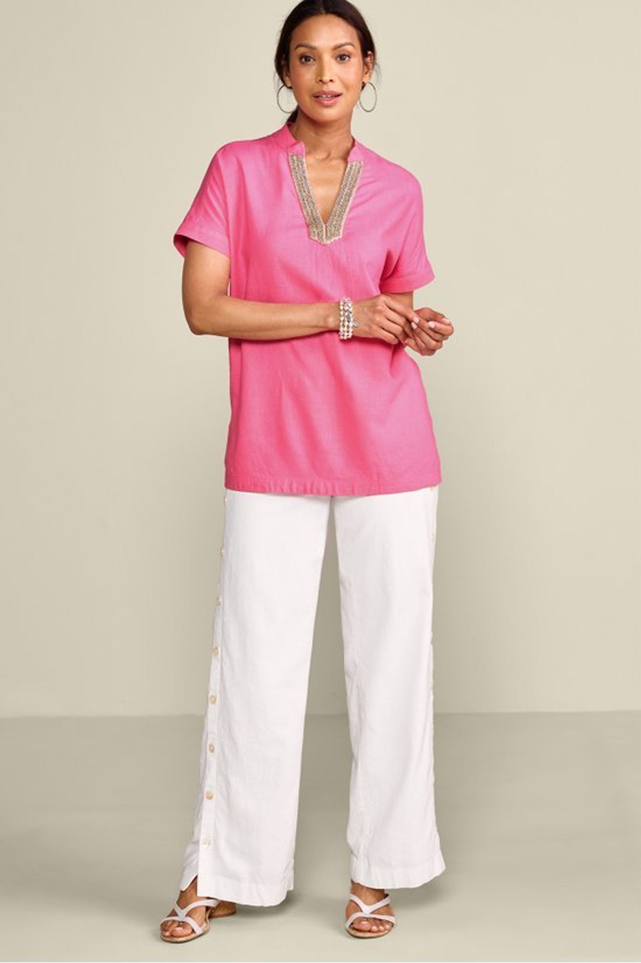 Annalise Linen Blend Tunic - Soft Surroundings Outlet