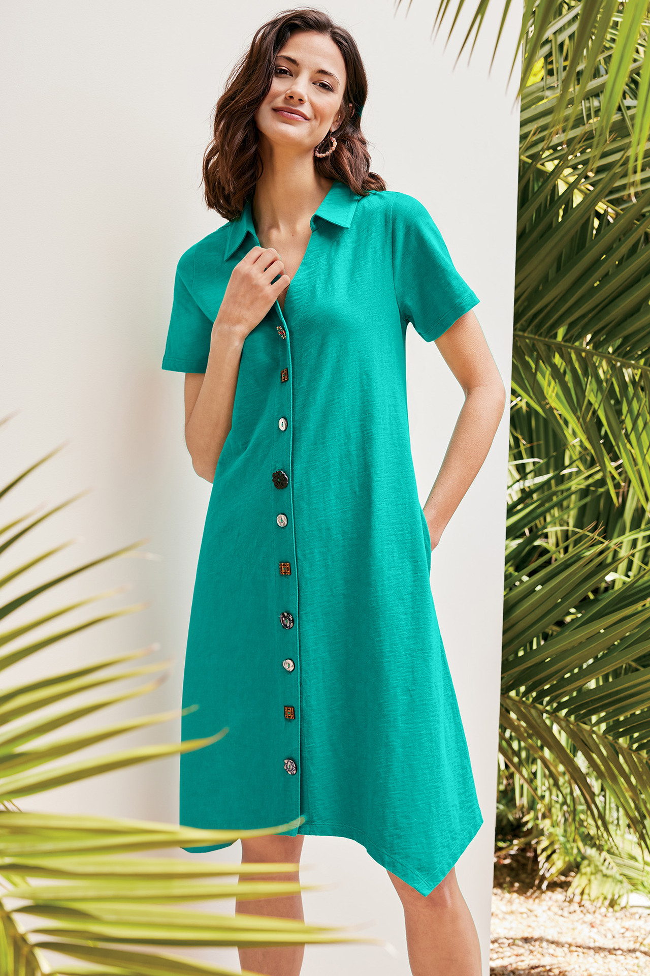 Danielle Button Dress - Soft Surroundings Outlet