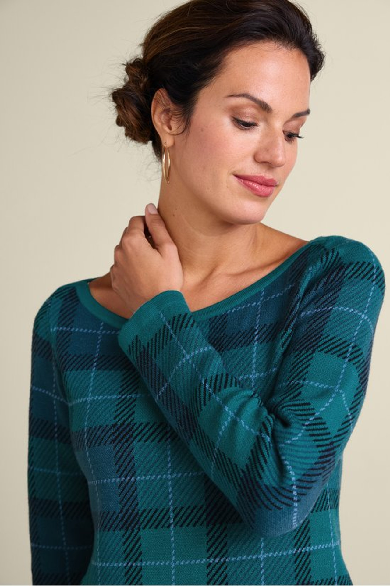 Janece Plaid Sweater Tunic - Soft Surroundings Outlet