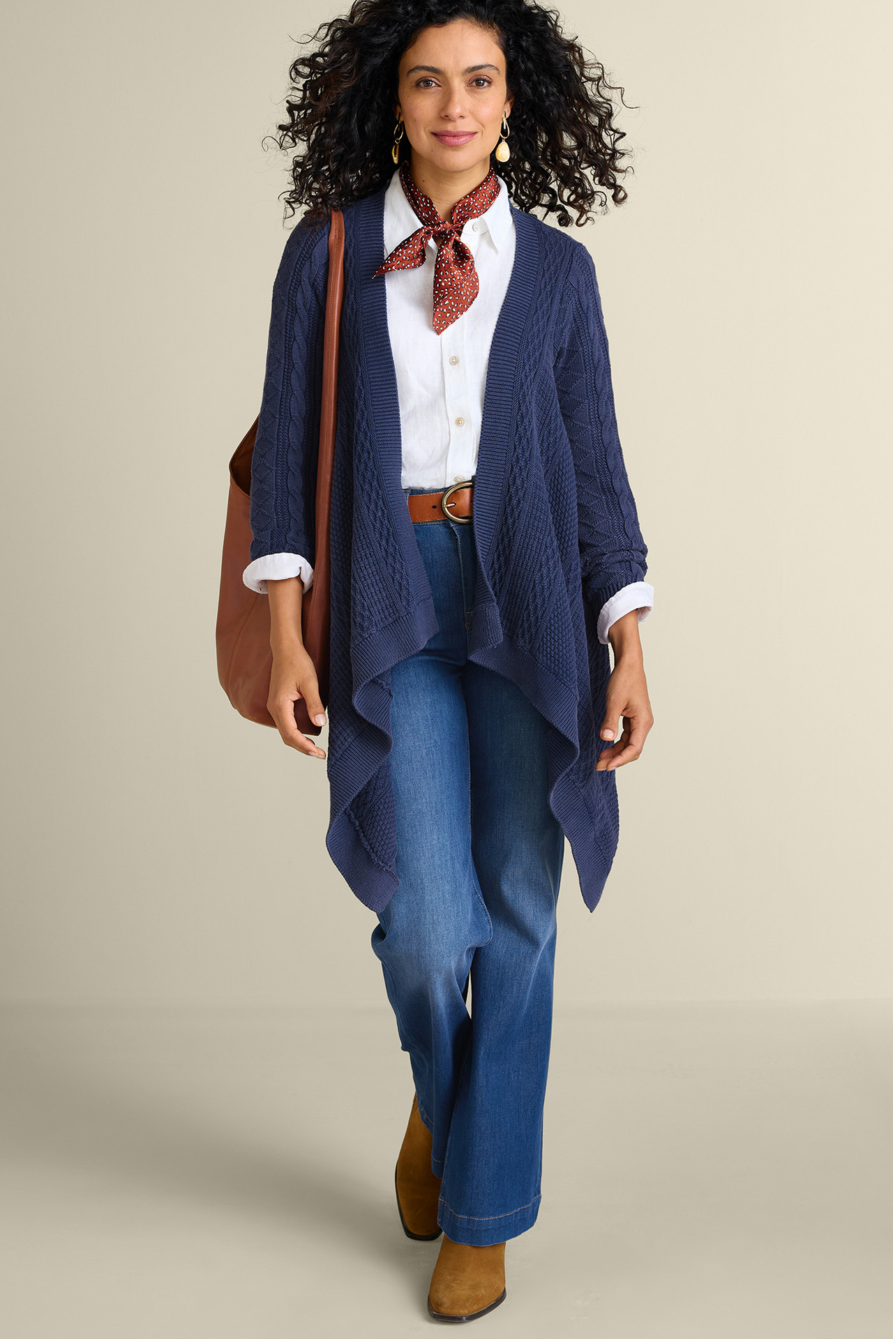 Minah Cable Knit Cardigan - Soft Surroundings Outlet