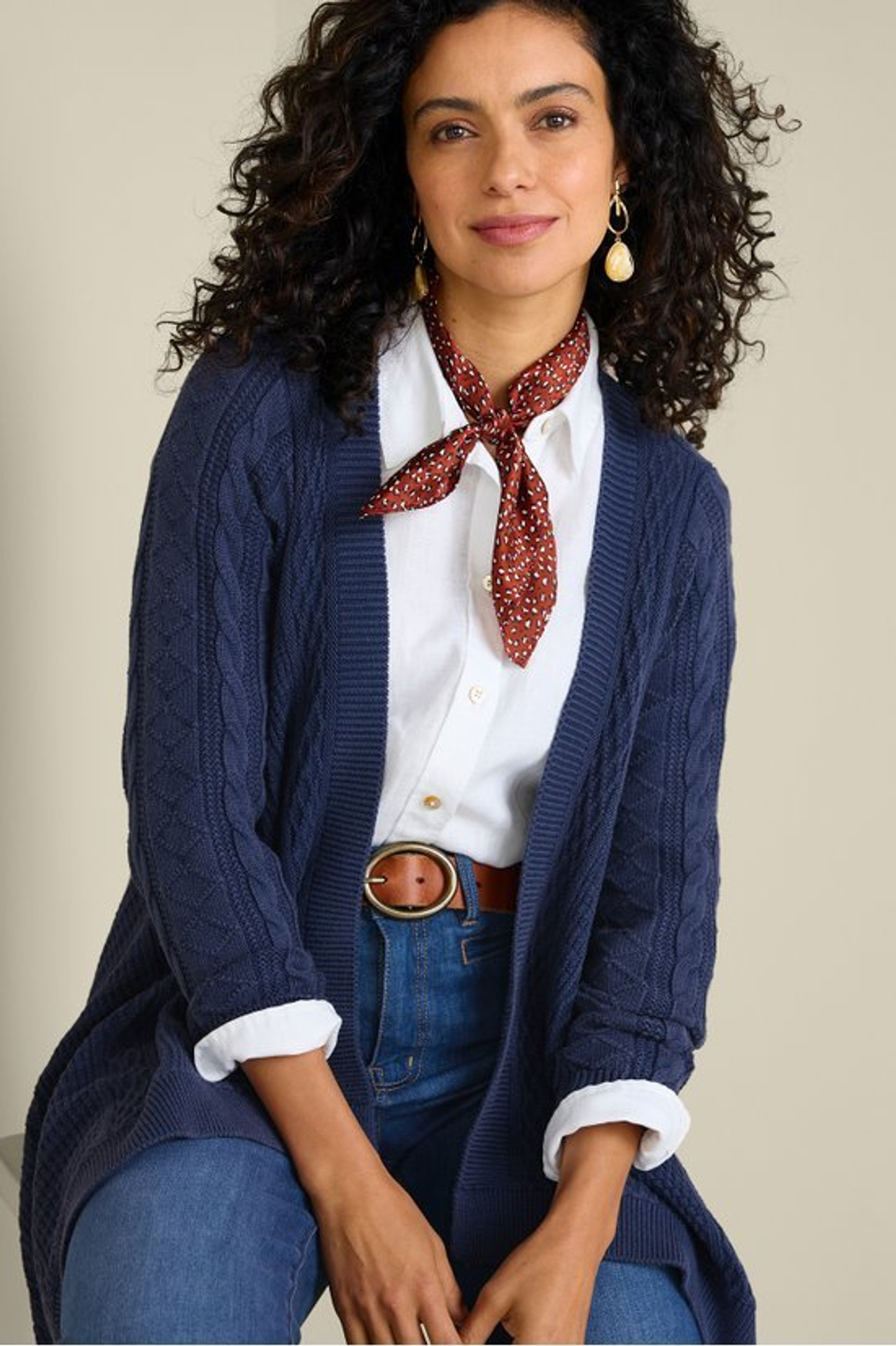 Minah Cable Knit Cardigan - Soft Surroundings Outlet