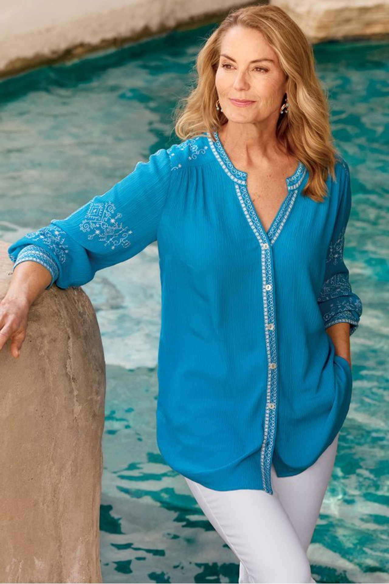 Imane Gauze Tunic - Soft Surroundings Outlet