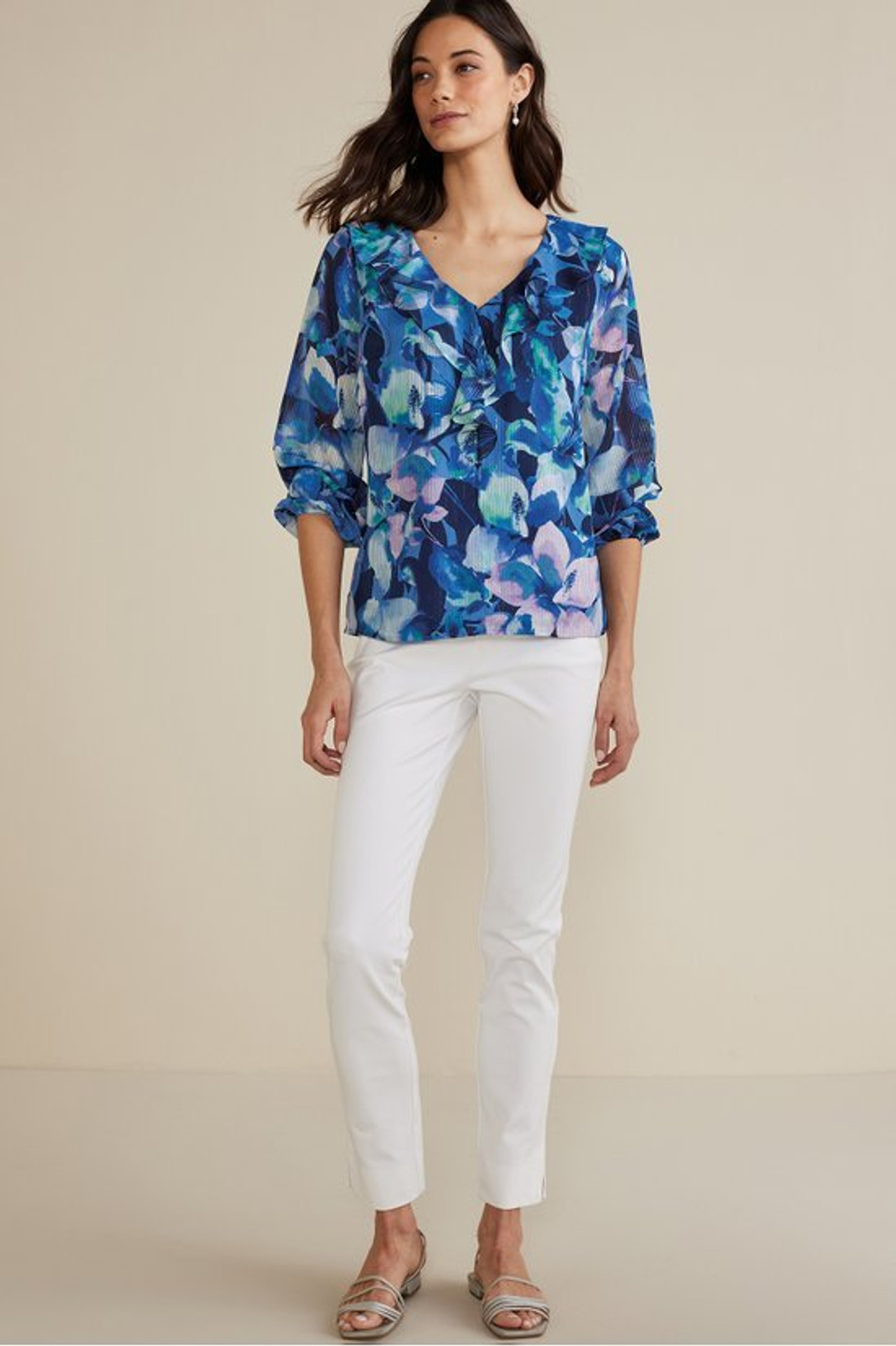 Xenia Ruffle Top - Soft Surroundings Outlet