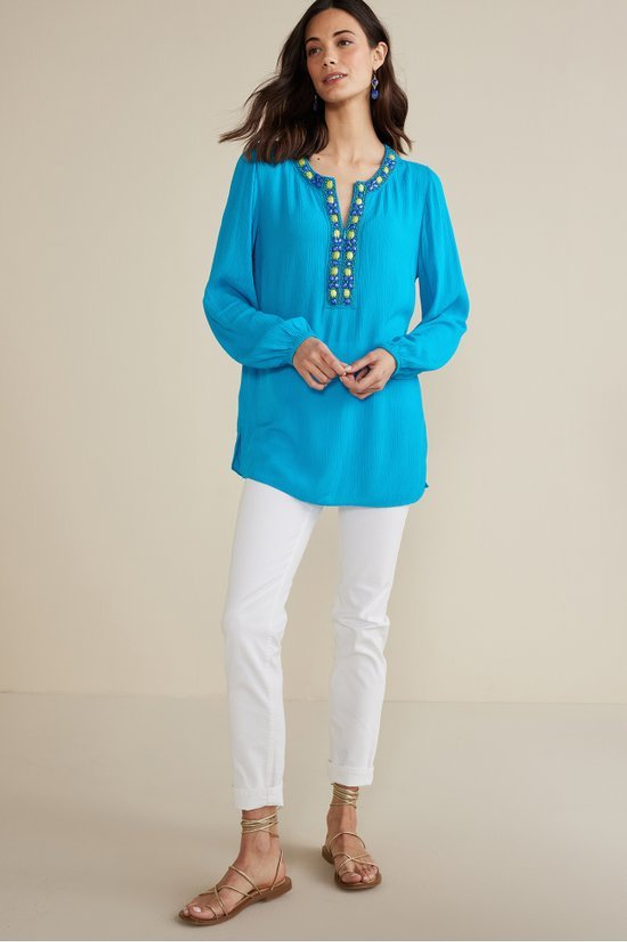 Nellie Gauze Tunic - Soft Surroundings Outlet