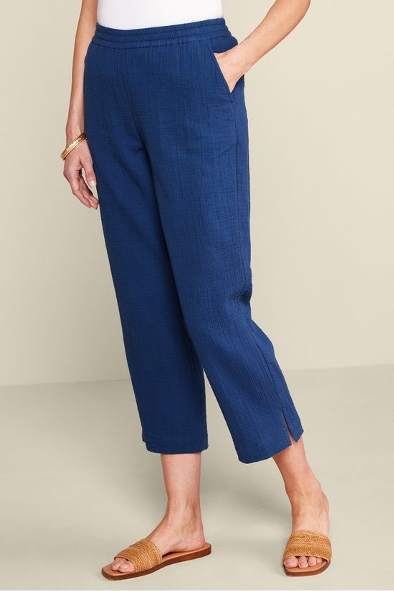 Khulani Straight Leg Gauze Crop Pants - Soft Surroundings Outlet