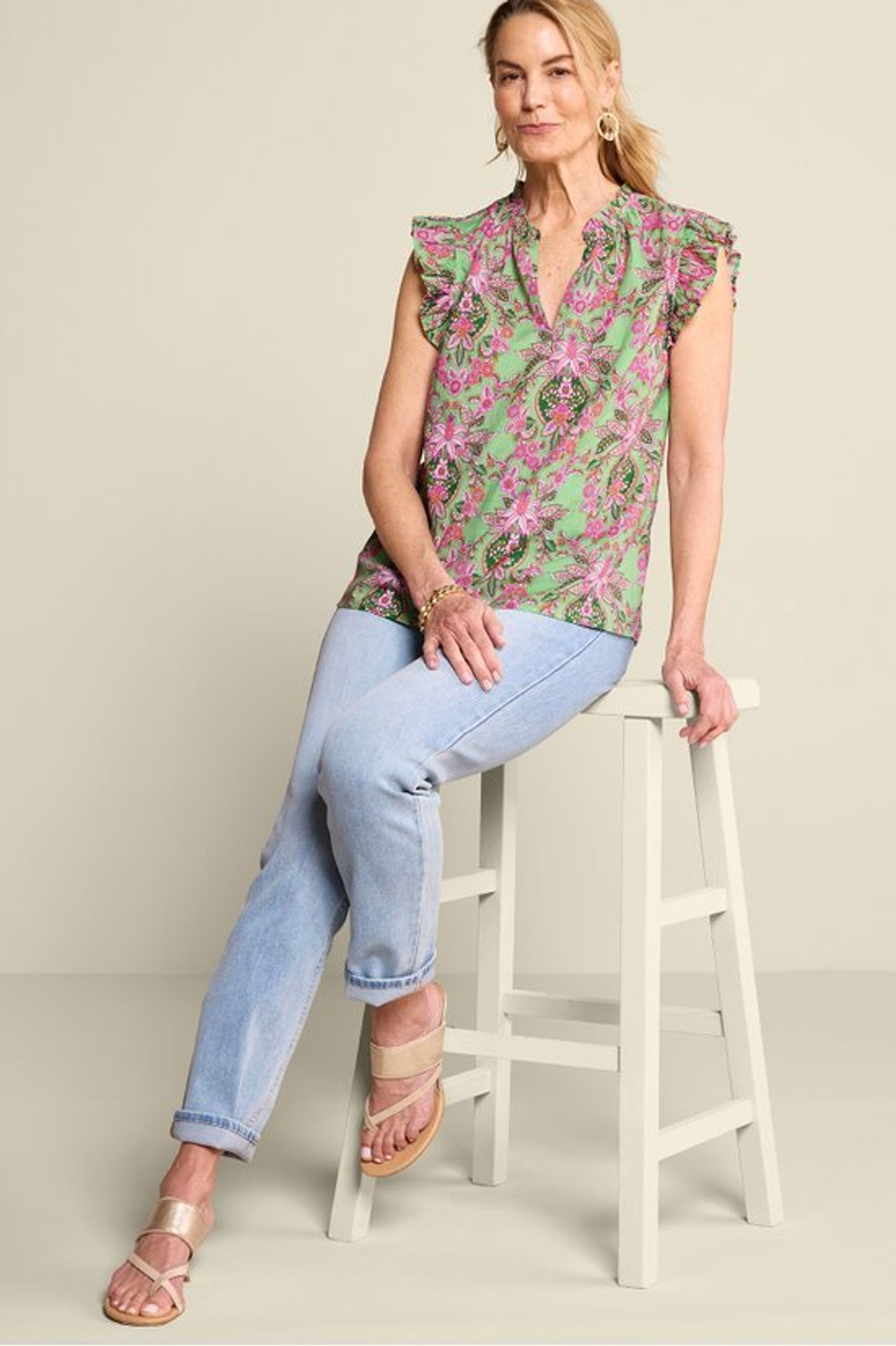 Paige Linen Blend Top - Soft Surroundings Outlet