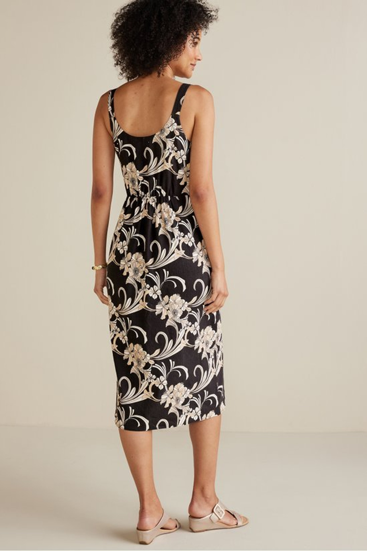 Isla Stretch Linen Midi Dress - Soft Surroundings Outlet