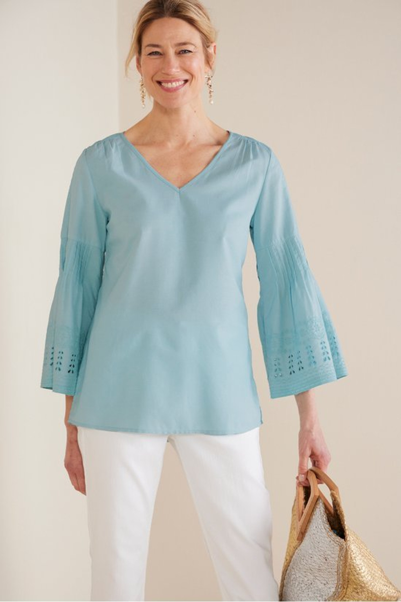 Heloise Eyelet Sleeve Tunic - Soft Surroundings Outlet