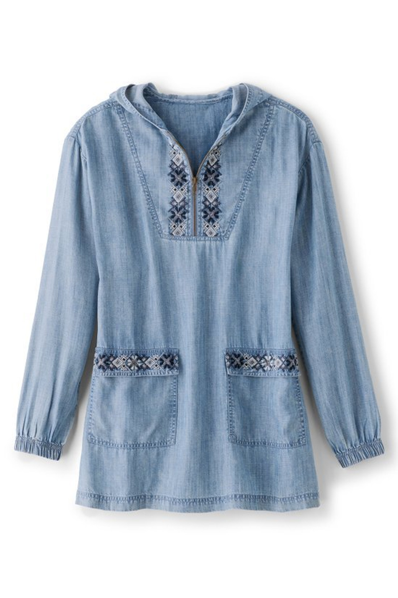 Evie Embroidered TENCEL™ Hoodie - Soft Surroundings Outlet