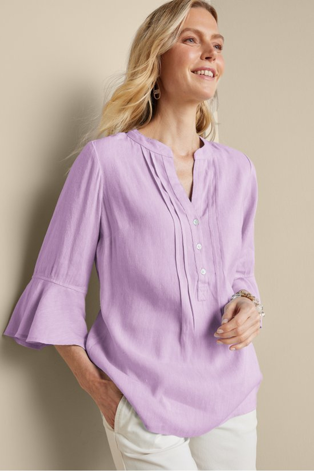 Raisa Linen Blend Top - Soft Surroundings Outlet