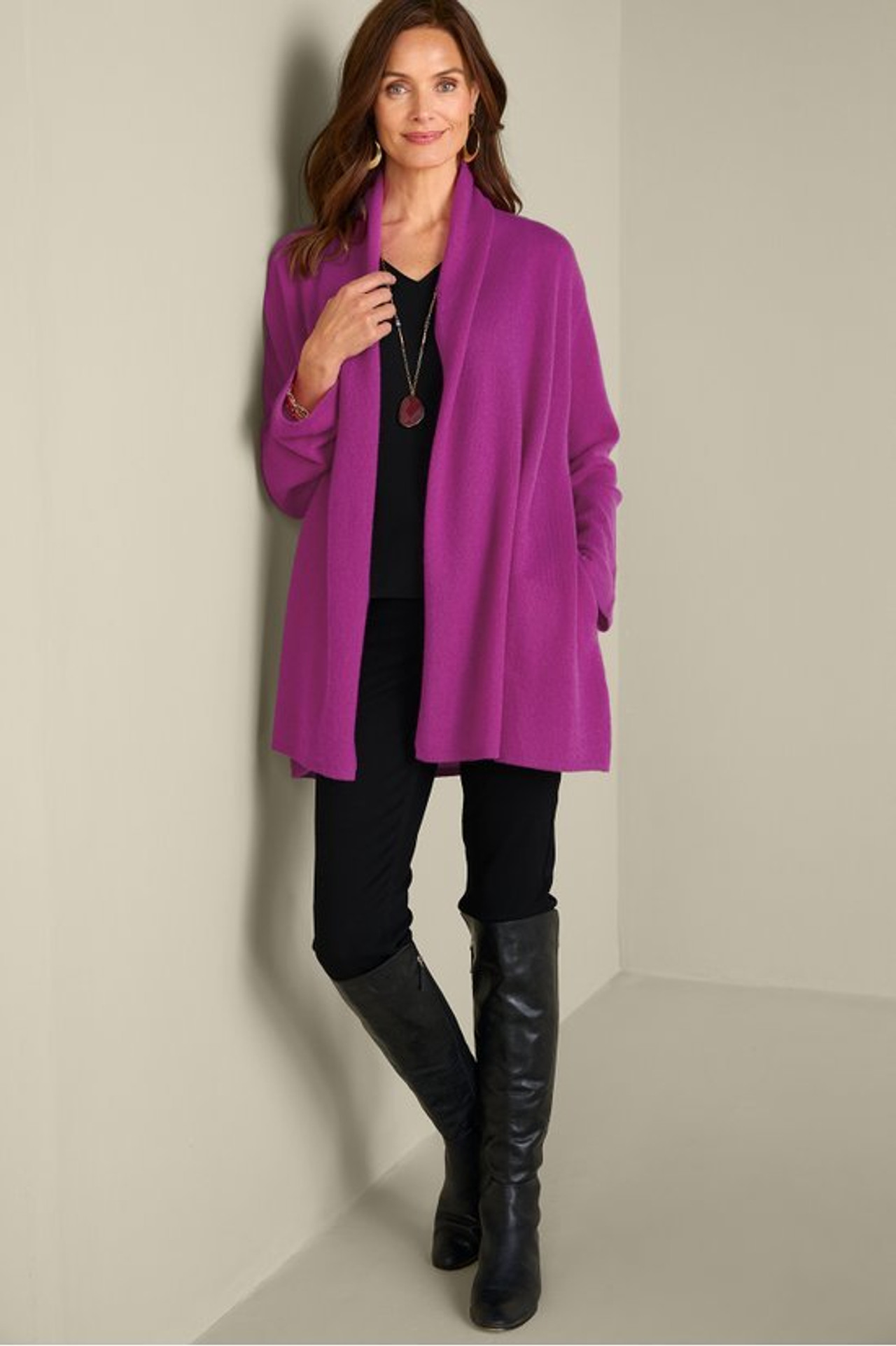 Izzy Cashmere Long Cardigan - Soft Surroundings Outlet