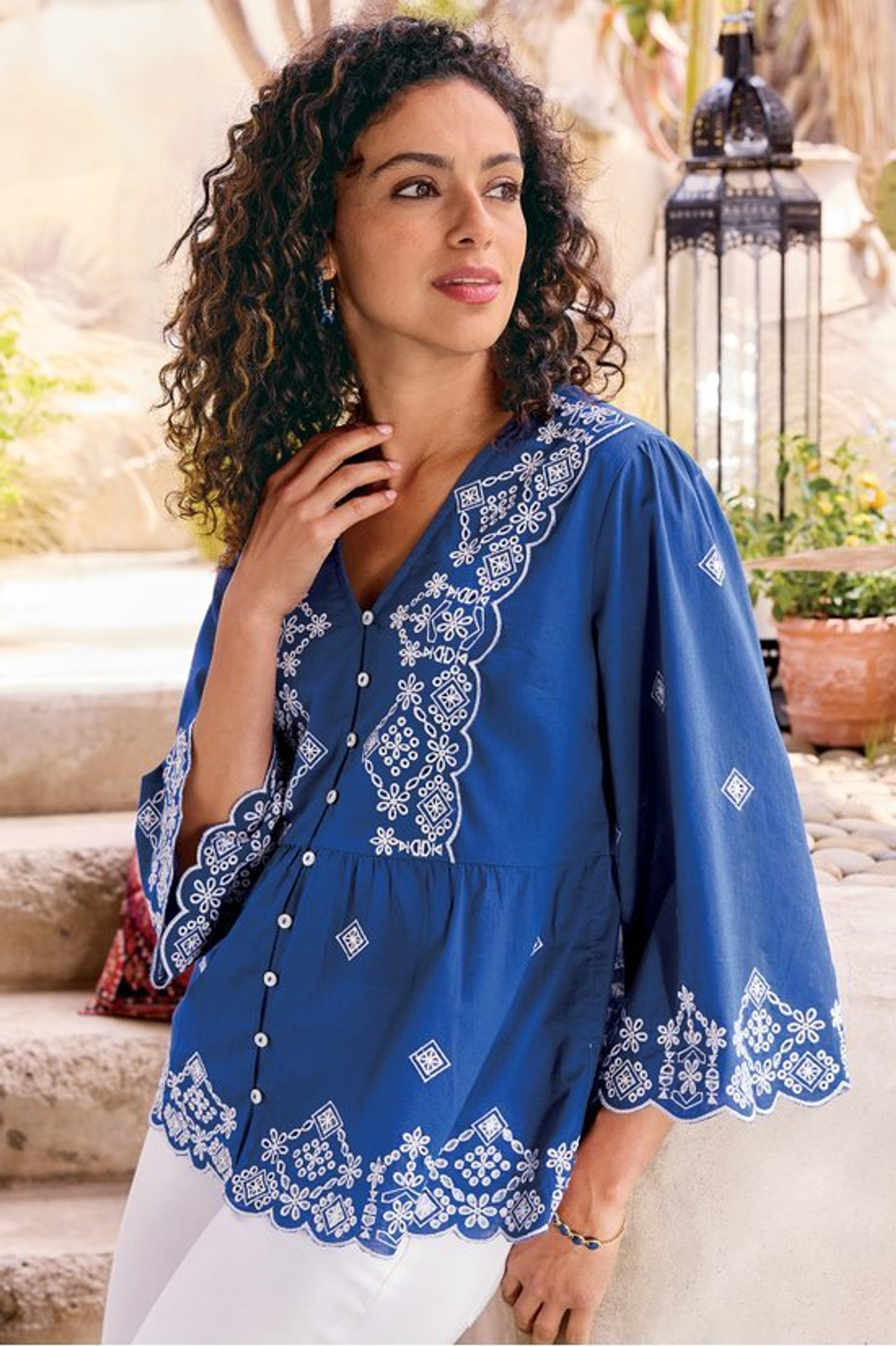 Shona Embroidered Top - Soft Surroundings Outlet