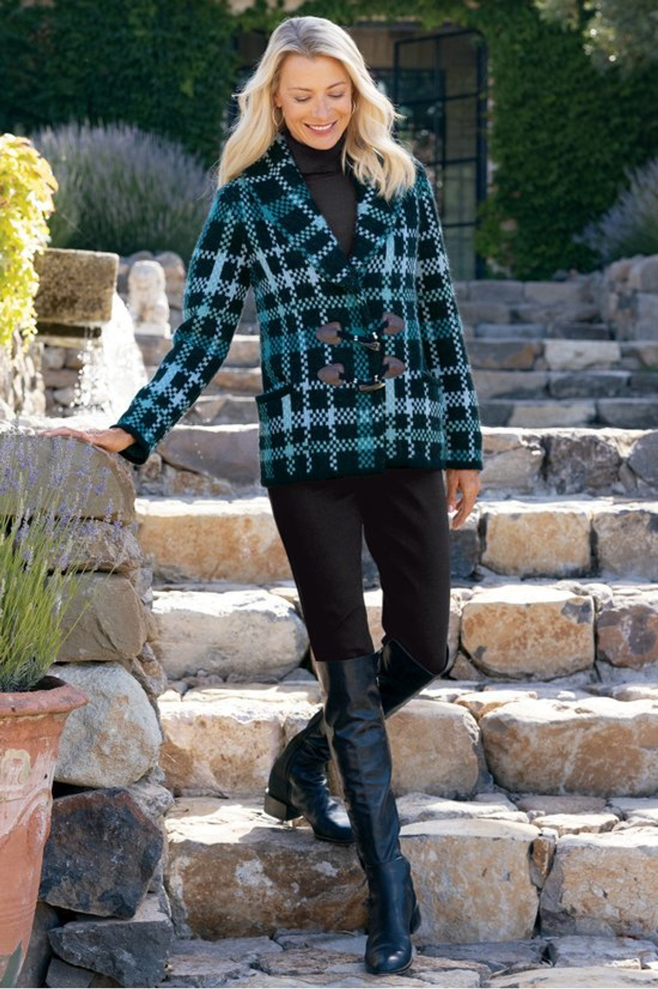 Alpine Plaid Sweater Coat - Soft Surroundings Outlet