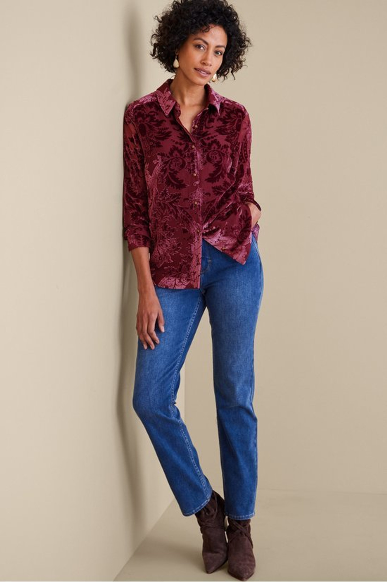 Floreat Velvet Shirt - Soft Surroundings Outlet