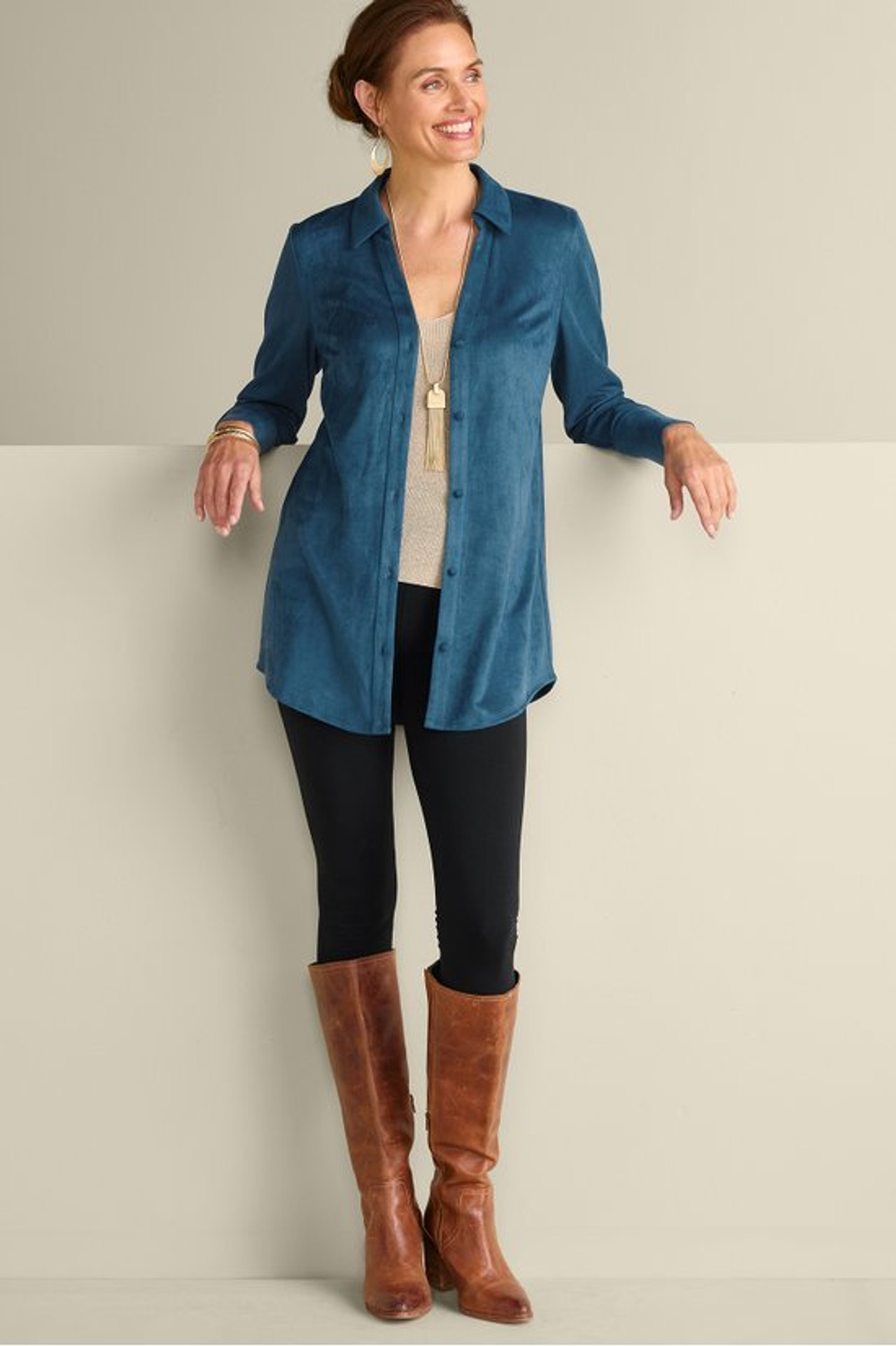 Vida Faux Suede Tunic - Soft Surroundings Outlet