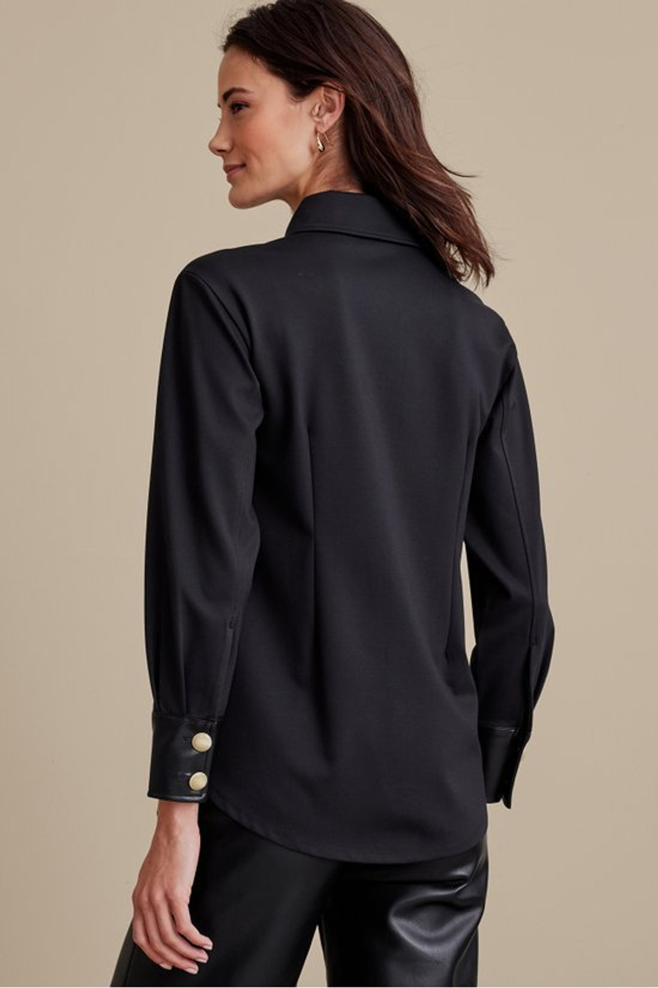 Mattea Faux Leather Cuff Tunic - Soft Surroundings Outlet