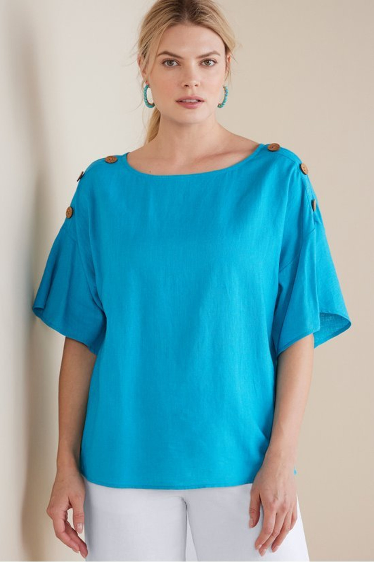 Andrea Linen Blend Pullover - Soft Surroundings Outlet