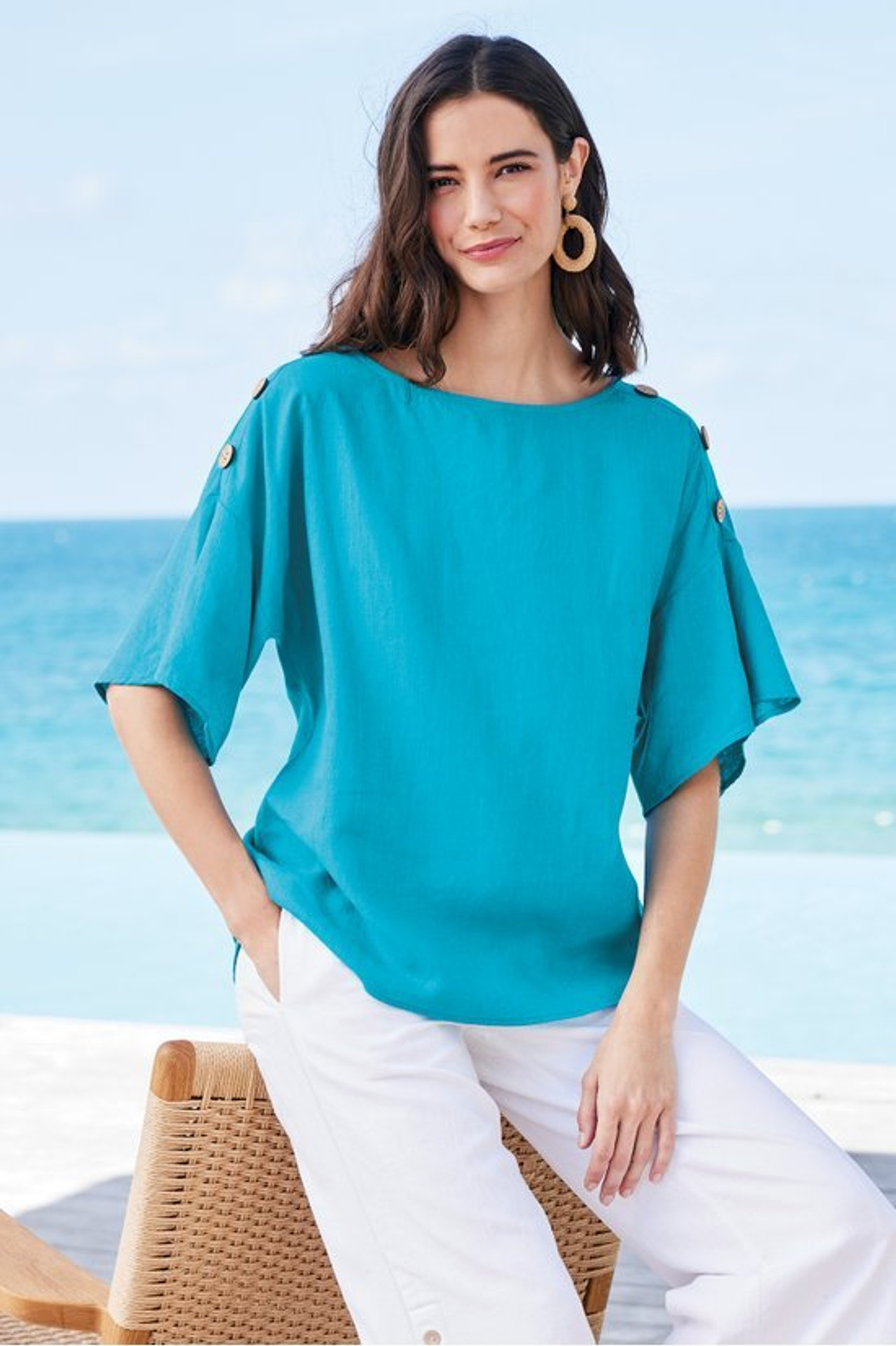 Andrea Linen Blend Pullover - Soft Surroundings Outlet