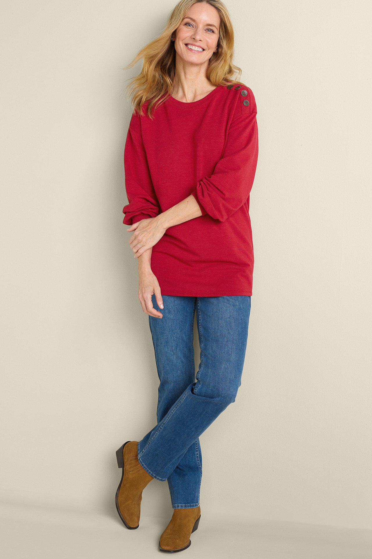 Siesta Soft Button Shoulder Tunic - Soft Surroundings Outlet