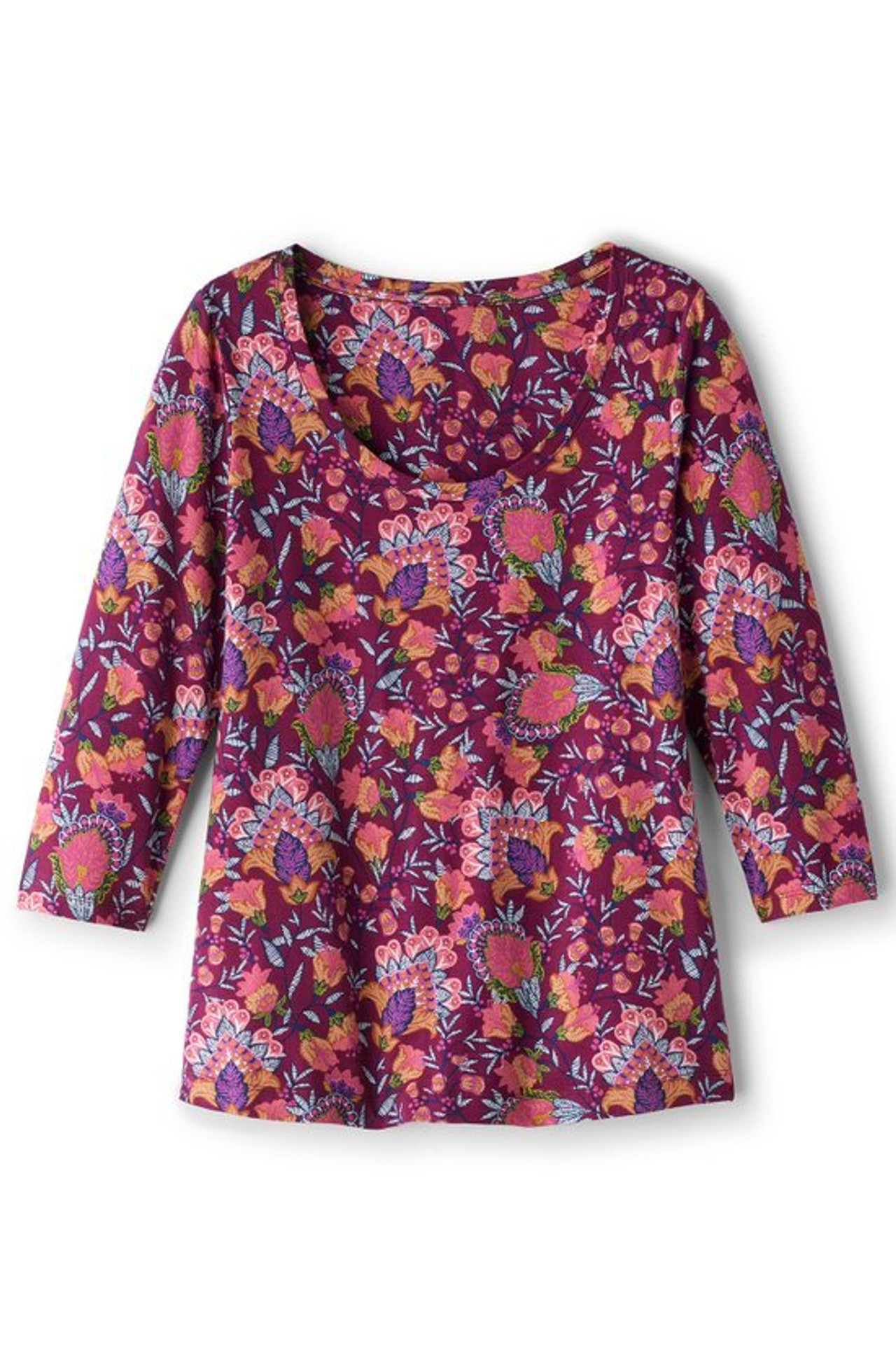 SoftEssential™ Supima® 3/4 Sleeve Tee - Soft Surroundings Outlet